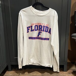 Champion White Long Sleeve with Red and Blue Print